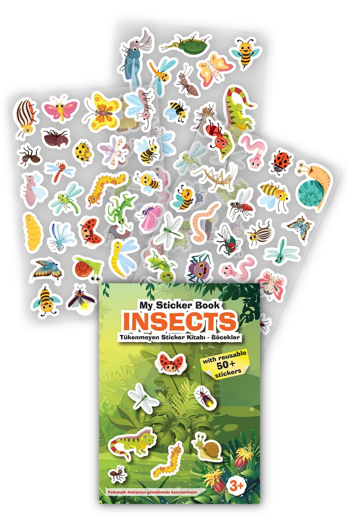 MY STİCKER BOOK '' INSECTS'' , TÜKENMEYEN STİCKER KİTABI BÖCEKLER - medya 1